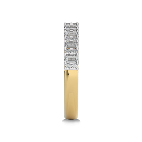 1/2 CT Round and Baguette Natural Diamond Wedding Band
