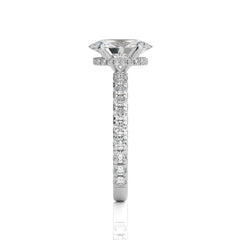 2 CT. Center Oval Hidden halo Natural Diamond Engagement Ring