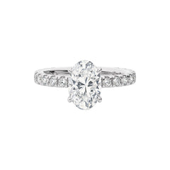 2 CT. Center Oval Hidden halo Natural Diamond Engagement Ring