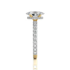 2 CT. Center Oval Hidden halo Natural Diamond Engagement Ring