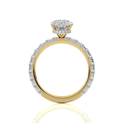 2 CT. Center Oval Hidden halo Natural Diamond Engagement Ring