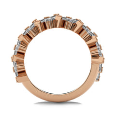 1 1/2 CT. Round and Baguette Natural Diamond Ring