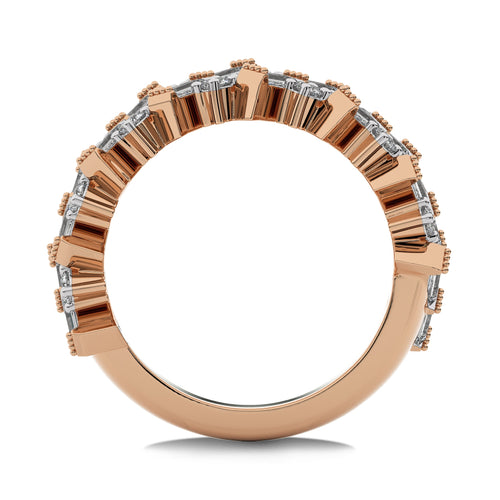 1 1/2 CT. Round and Baguette Natural Diamond Ring