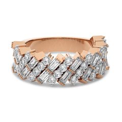 1 1/2 CT. Round and Baguette Natural Diamond Ring