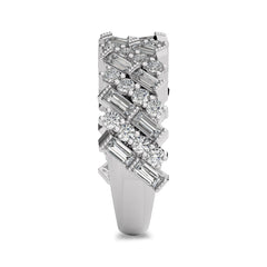 1 1/2 CT. Round and Baguette Lab Created Diamond Ring