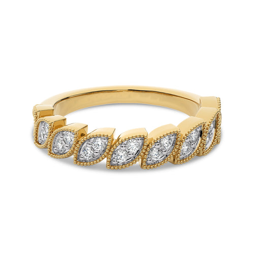 1/3 CT. Marquise Shape Round Natural Diamond Band Ring
