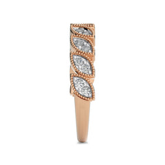 1/3 CT. Marquise Shape Round Natural Diamond Band Ring