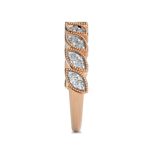 1/3 CT. Marquise Shape Round Natural Diamond Band Ring