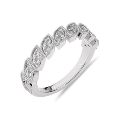 1/3 CT. Marquise Shape Round Natural Diamond Band Ring