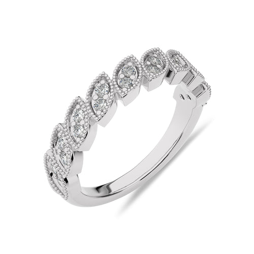 1/3 CT. Marquise Shape Round Natural Diamond Band Ring