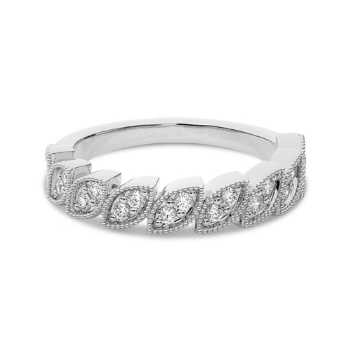 1/3 CT. Marquise Shape Round Lab Created Diamond Band Ring