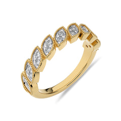 1/3 CT. Marquise Shape Round Natural Diamond Band Ring