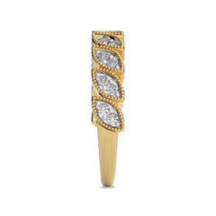 1/3 CT. Marquise Shape Round Natural Diamond Band Ring