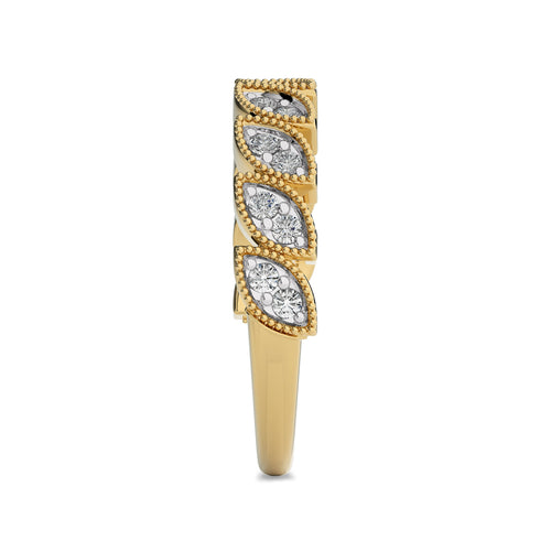 1/3 CT. Marquise Shape Round Natural Diamond Band Ring