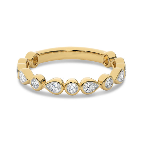 1/2 CT. Round and Pear Natural Diamond Band Ring