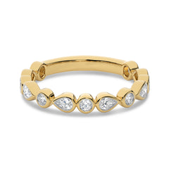 1/2 CT. Round and Pear Lab Created Diamond Band Ring