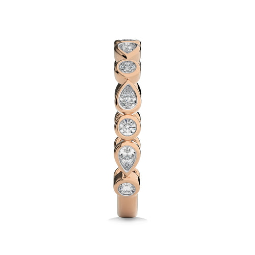1/2 CT. Round and Pear Natural Diamond Band Ring