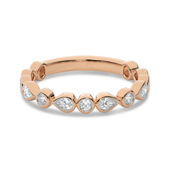 1/2 CT. Round and Pear Natural Diamond Band Ring