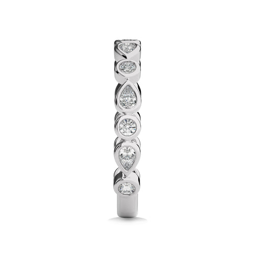 1/2 CT. Round and Pear Natural Diamond Band Ring