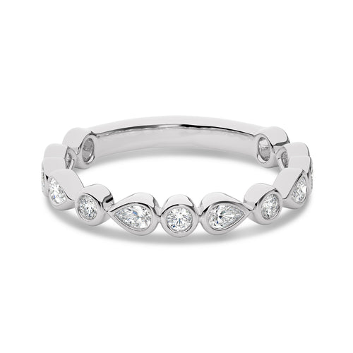 1/2 CT. Round and Pear Lab Created Diamond Band Ring