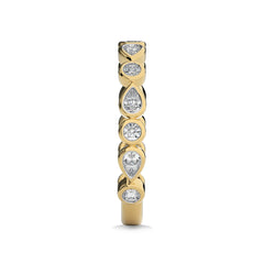1/2 CT. Round and Pear Natural Diamond Band Ring