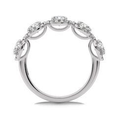 2 CT. Round Natural Diamond Halo Five Stone Ring