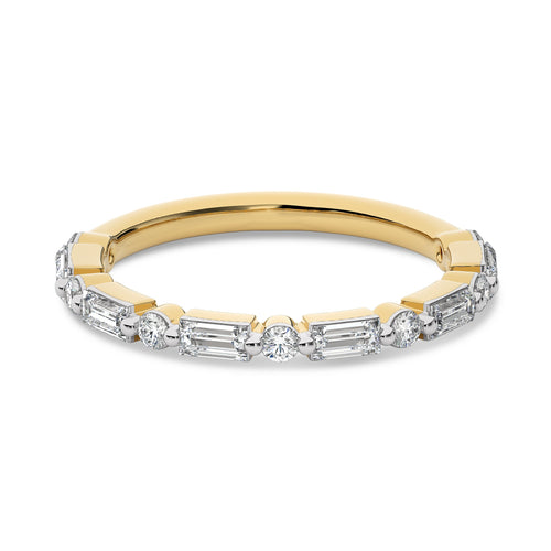 1/2 CT. Baguette and Round Lab Created Diamond Band Ring