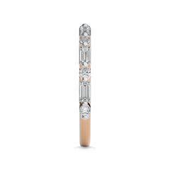1/2 CT. Baguette and Round Natural Diamond Band Ring