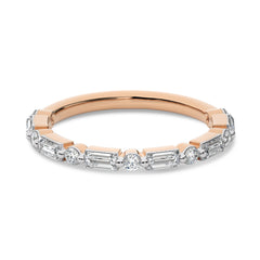1/2 CT. Baguette and Round Natural Diamond Band Ring
