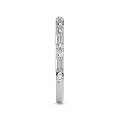 1/2 CT. Baguette and Round Natural Diamond Band Ring