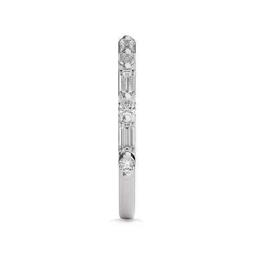 1/2 CT. Baguette and Round Natural Diamond Band Ring