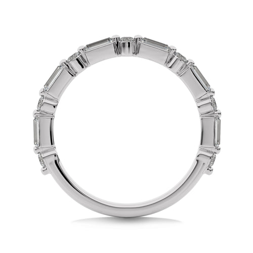 1/2 CT. Baguette and Round Natural Diamond Band Ring
