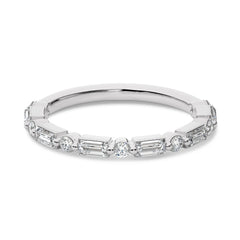 1/2 CT. Baguette and Round Natural Diamond Band Ring