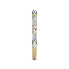 1/2 CT. Baguette and Round Natural Diamond Band Ring