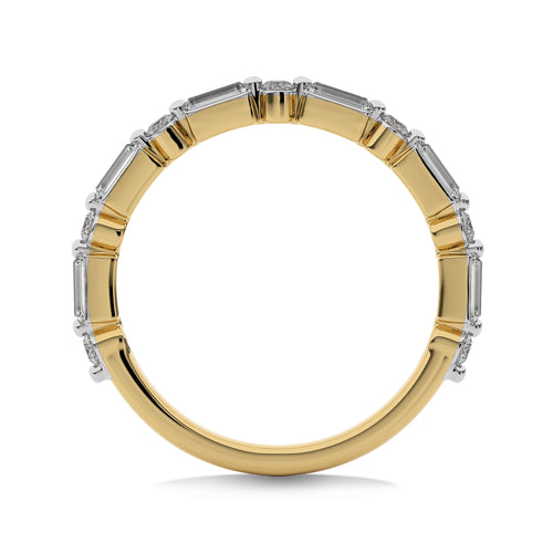 1/2 CT. Baguette and Round Natural Diamond Band Ring