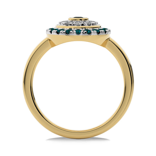 1/2 CT. Round Natural Blue and Black Treated Diamond Ring