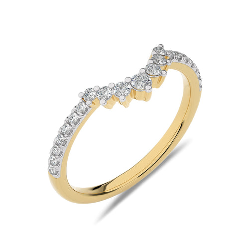 1/4 CT. Round Natural Diamond Curve Ring