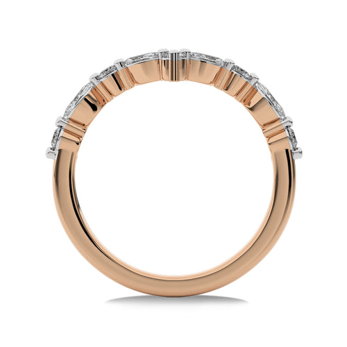 1/2 CT. Round and Marquise Natural Diamond V Shape Band Ring