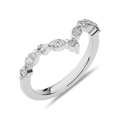 1/2 CT. Round and Marquise Lab Created Diamond V Shape Band Ring