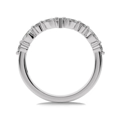 1/2 CT. Round and Marquise Natural Diamond V Shape Band Ring