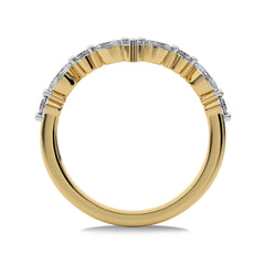 1/2 CT. Round and Marquise Natural Diamond V Shape Band Ring