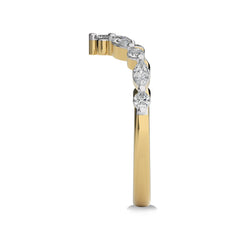 1/2 CT. Round and Marquise Natural Diamond V Shape Band Ring