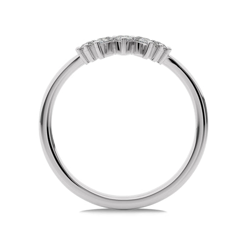 1/5 CT. Seven Stone Round and Pear Natural Diamond Curve Band Ring