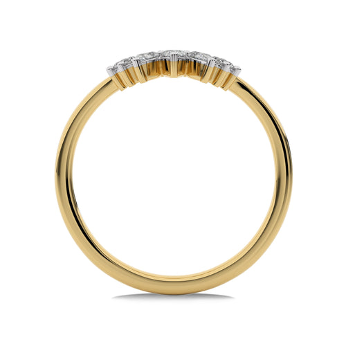 1/5 CT. Seven Stone Round and Pear Natural Diamond Curve Band Ring