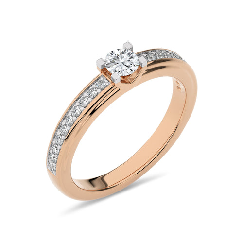 3/8 CT.Round Solitaire Women's Lab Created Diamond Ring