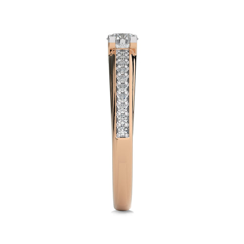 3/8 CT.Round Solitaire Women's Lab Created Diamond Ring