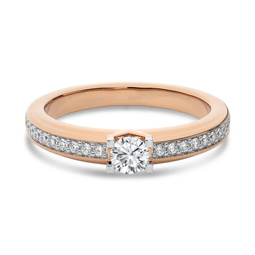 3/8 CT.Round Solitaire Women's Lab Created Diamond Ring