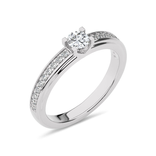 3/8 CT.Round Solitaire Women's Lab Created Diamond Ring