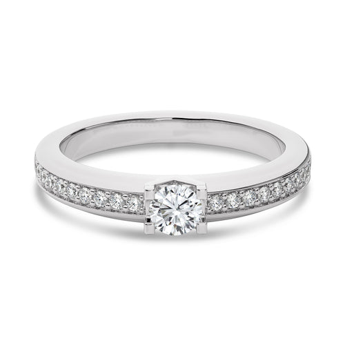 3/8 CT.Round Solitaire Women's Natural Diamond Ring