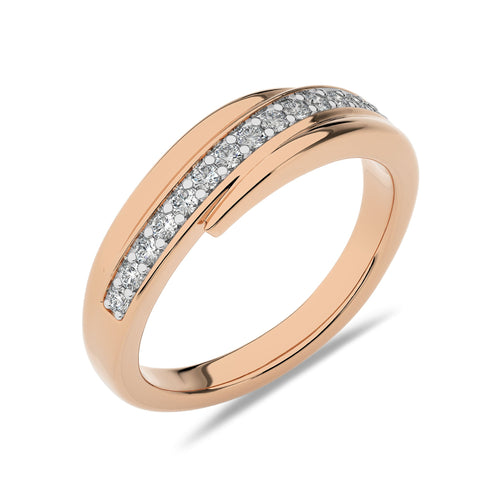 1/5 CT.Round Natural Diamond Crossover Ring